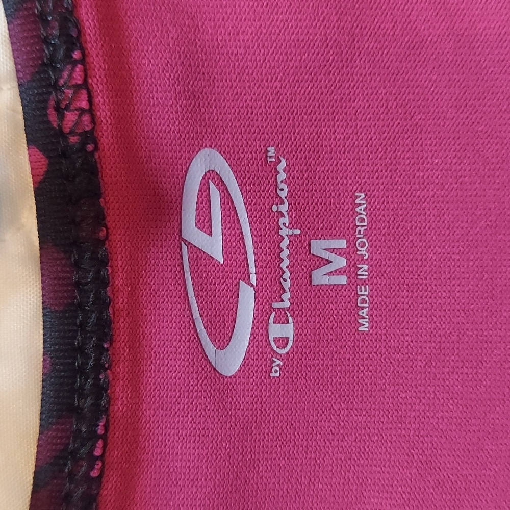 Champion Pink and Black Patterned Racerback Tank Top, Size Medium, Like New - Picture 4 of 7